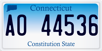 CT license plate AO44536