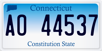 CT license plate AO44537