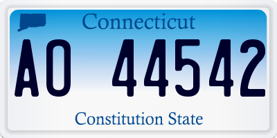 CT license plate AO44542