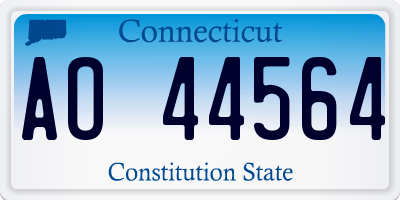 CT license plate AO44564
