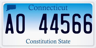 CT license plate AO44566