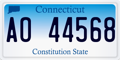 CT license plate AO44568