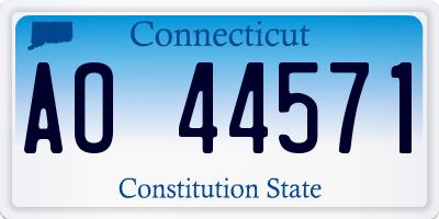 CT license plate AO44571