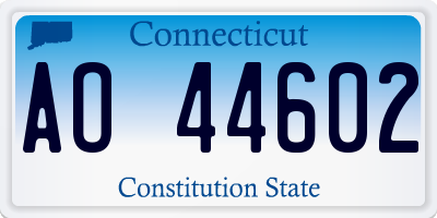 CT license plate AO44602