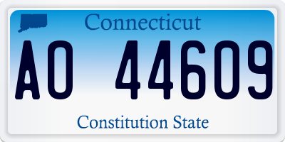 CT license plate AO44609