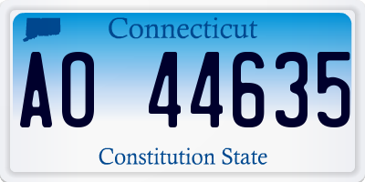 CT license plate AO44635