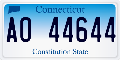 CT license plate AO44644
