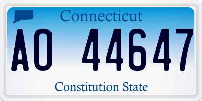 CT license plate AO44647