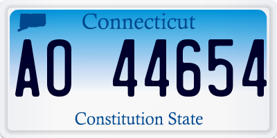 CT license plate AO44654