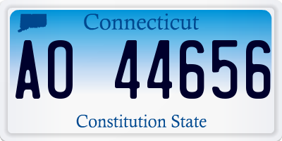 CT license plate AO44656