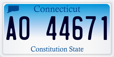CT license plate AO44671