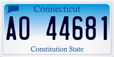 CT license plate AO44681