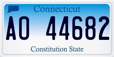 CT license plate AO44682