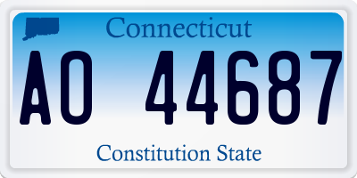 CT license plate AO44687