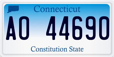 CT license plate AO44690