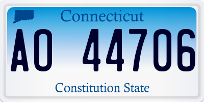 CT license plate AO44706