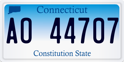 CT license plate AO44707