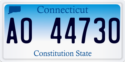 CT license plate AO44730