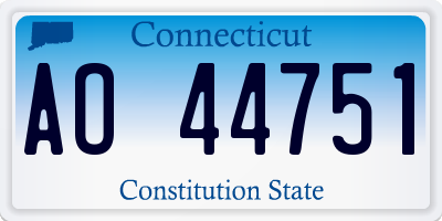 CT license plate AO44751