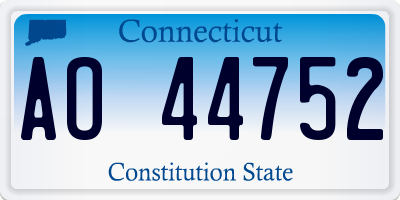 CT license plate AO44752