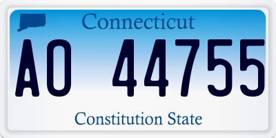 CT license plate AO44755