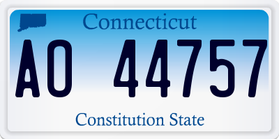 CT license plate AO44757