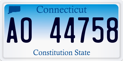 CT license plate AO44758