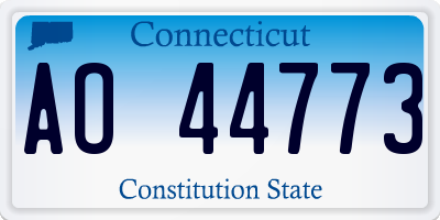 CT license plate AO44773