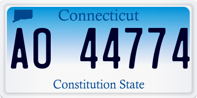 CT license plate AO44774