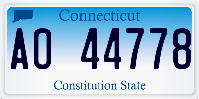 CT license plate AO44778