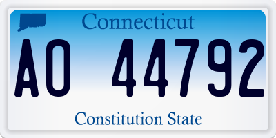 CT license plate AO44792