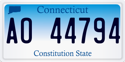 CT license plate AO44794