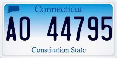 CT license plate AO44795