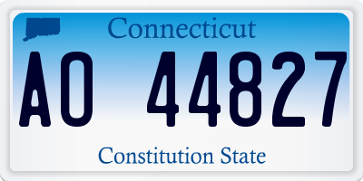 CT license plate AO44827