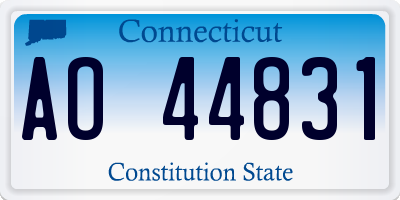 CT license plate AO44831