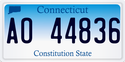 CT license plate AO44836