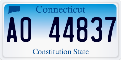 CT license plate AO44837