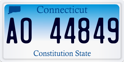 CT license plate AO44849