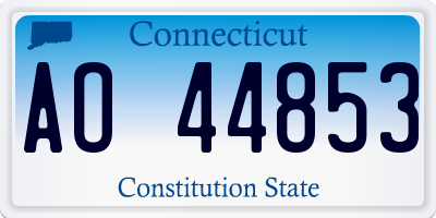 CT license plate AO44853