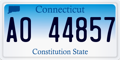 CT license plate AO44857