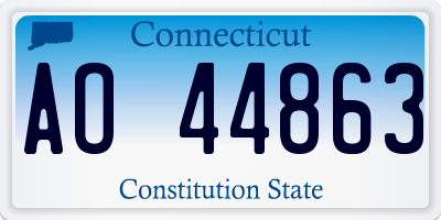 CT license plate AO44863