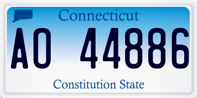 CT license plate AO44886
