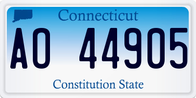 CT license plate AO44905