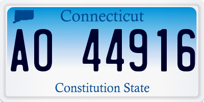 CT license plate AO44916