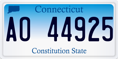 CT license plate AO44925