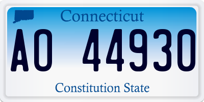 CT license plate AO44930