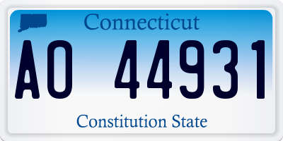 CT license plate AO44931
