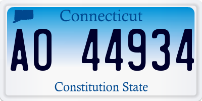 CT license plate AO44934