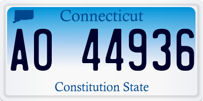 CT license plate AO44936