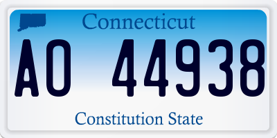 CT license plate AO44938